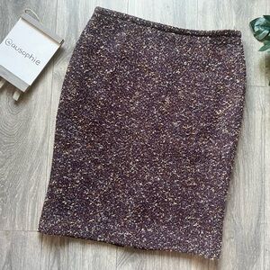 Ann Taylor y2k wool Tweed pencil skirt in wine. Size 12.